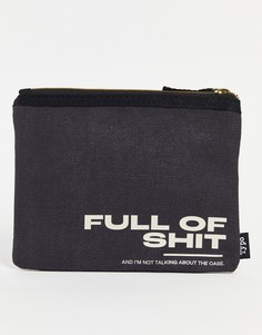 Черный кошелек с надписью "Full of S" Typo-Черный цвет