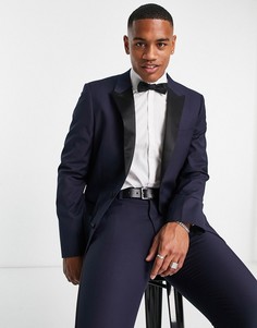 Темно-синий облегающий пиджак-смокинг ASOS DESIGN