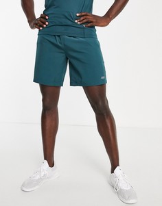 Бирюзовые спортивные шорты средней длины ASOS 4505-Зеленый цвет