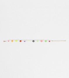 Ожерелье-чокер из искусственного жемчуга с бусинами-цветочками в стиле 90-х Reclaimed Vintage Inspired-Разноцветный
