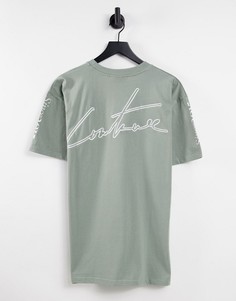 Винтажная футболка цвета хаки The Couture Club-Зеленый цвет