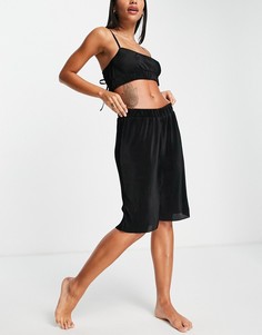 Черный плиссированный топ и шорты для дома Topshop-Черный цвет