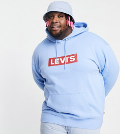 Худи голубого цвета с прямоугольным логотипом Levis Big & Tall-Голубой