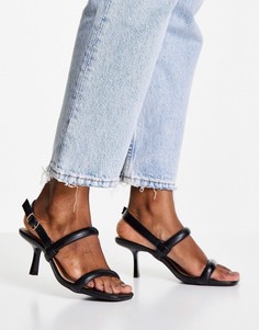 Черные мюли на каблуке, с несколькими ремешками New Look-Черный цвет