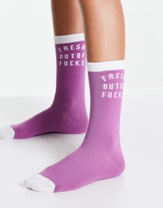 Розовые носки с надписью "Fresh" Typo-Розовый цвет