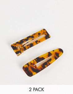 Набор из 2 заколок для волос черепаховой расцветки Accessorize-Коричневый цвет