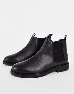 Черные кожаные ботинки челси на массивной подошве Office Boss-Черный цвет
