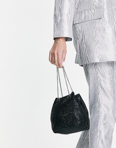 Черная сумка с ручками-цепочками и декоративной отделкой Forever New-Черный цвет