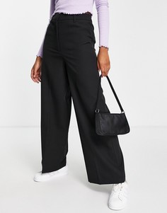 Черные классические брюки с широкими штанинами New Look-Черный цвет
