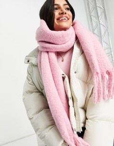 Розовый пушистый шарф из переработанного полиэстера Boardmans-Розовый цвет