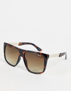 Солнцезащитные oversized-очки в черепаховой оправе Quay-Коричневый цвет