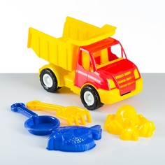 Набор для песочницы 5 предметов: грузовик, лопатка, грабли, 2 формочки Uz Toy