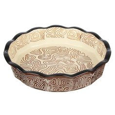 Форма для запекания керамика, 22х22х4.5 см, круглая, шоколадная, Millimi, 826-322