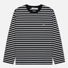 Мужской лонгслив Maison Kitsune Tricolor Fox Patch Classic Marin, цвет чёрный