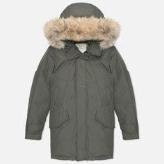 Мужская куртка парка Woolrich Polar High Collar Fur, цвет серый