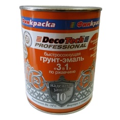 Грунт-эмаль Decotech 3в1 черная под ral9005 0.9кг