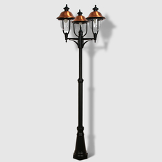 Светильник садовый Amber Lamp 9033A напольный IP44 E27 100Вт, черный/медь