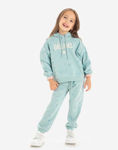 Мятные брюки Jogger со звёздами для девочки Gloria Jeans