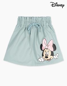 Мятная юбка Paperbag с принтом Disney для девочки Gloria Jeans
