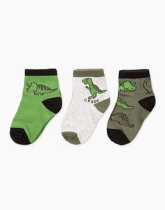 Носки с динозаврами для мальчика 3 пары Gloria Jeans