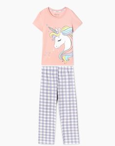 Пижама с единорогом для девочки Gloria Jeans