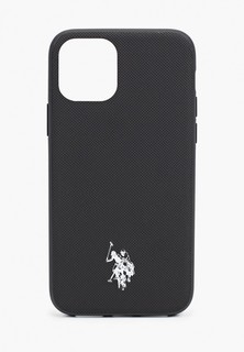 Чехол для iPhone U.S. Polo Assn. 11 Pro, Wrapped PU Embossed logo Black