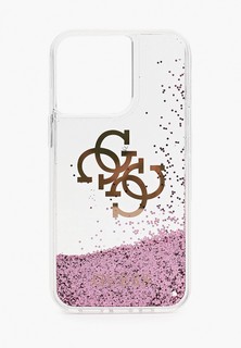 Чехол для iPhone Guess 13 Pro, Liquid Glitter 4G Big logo Pink