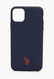 Чехол для iPhone U.S. Polo Assn. 11 Pro Max, Wrapped PU Embossed logo Navy
