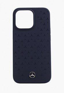 Чехол для iPhone Mercedes-Benz 13 Pro, Liquid silicone Stars Hard Blue