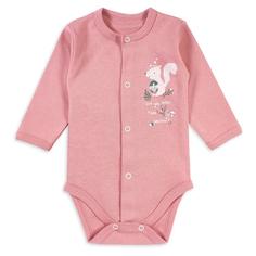 Боди Веселый малыш &quot;Wooly Wool&quot; с окантовкой горловины, пудровое Mjolk