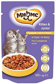 Влажный корм Мнямс &quot;Рост и развитие&quot; для котят, с курицей в соусе, 100гр