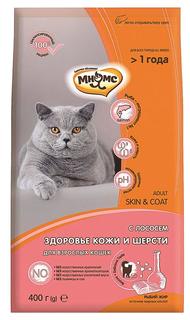 Сухой корм Мнямс Skin&Coat для взрослых кошек, здоровье кожи и шерсти, с лососем, 400гр