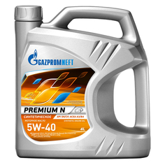 Масла для четырехтактных двигателей синтетические масло моторное ГАЗПРОМНЕФТЬ Premium N 5W-40 API SN/CF 4л Gazpromneft