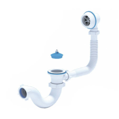 Сифон для ванны ани пласт трубчатый с пробкой, 1 1/2 дюйма x 40 мм, пластиковая сетка c6150 025-0042