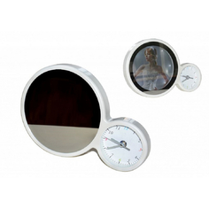 Зеркальная фоторамка apeyron встроенные часы, размер 20.5x6.1x2.9см, цвет белый 12-72