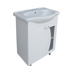 Тумба doratiz лиза 60 под умывальник элегия со стеклом, белый 9912.003