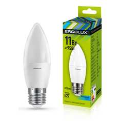 Электрическая светодиодная лампа ergolux led-c35-11w-e27-4k свеча 11вт e27 4500k 13622