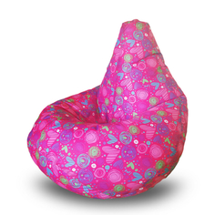 Кресло-мешок mypuff груша сердца, размер компакт, принтованный оксфорд bm_589
