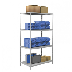 Металлический стеллаж brabix ms plus-185/60-4 1850х1000х600 мм, 4 полки 291107