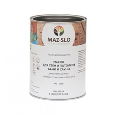 Масло для стен и потолков в бане и сауне maz-slo цвет фуксия 1 л 8066824