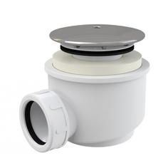 Сифон для поддона alca plast a47cr-60 1 1/2"x40 мм, h-72 мм, слив крышка d-91 мм 025-1261