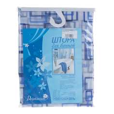 Штора для ванной delphinium ws-800 v-10 голубая, 180х180 104027
