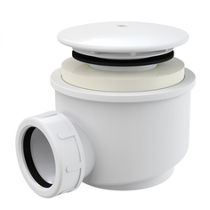 Сифон для поддона alca plast a47b-60 1 1/4"x40 мм, h-72 мм, слив крышка d-91 мм, белая 025-1264