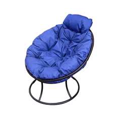 Садовое кресло m-group папасан мини, черное, синяя подушка 7930095242944
