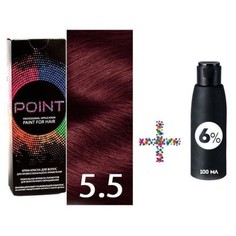 POINT, Крем-краска для волос 5.5 и крем-окислитель 6%