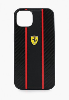 Чехол для iPhone Ferrari Ferrari для iPhone 13 чехол PU Carbon/Smooth with metal logo Hard Black