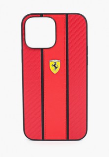 Чехол для iPhone Ferrari Ferrari для iPhone 13 Pro Max чехол PU Carbon/Smooth with metal logo Hard Red