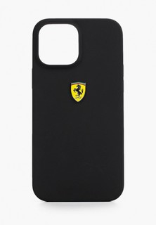 Чехол для iPhone Ferrari Ferrari для iPhone 13 Pro Max чехол Liquid silicone with metal logo Hard Black
