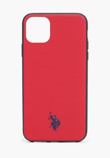 Чехол для iPhone U.S. Polo Assn. 11 Pro Max, Wrapped PU Embossed logo Red