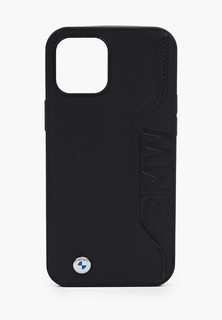 Чехол для iPhone BMW 12 Pro Max (6.7), Signature Genuine leather with cardslot Black